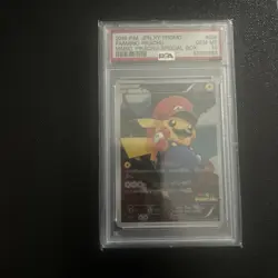PSA10 Mario Pikachu Promo XY-P 294/XY-P 2016 Pokemon JPN Holo Full Art - Image 1