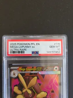 Pokemon 2025 Mega Lopunny EX 115/094 PSA 10 Gem Mint - Image 3