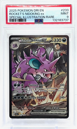 Pokemon Rocket's Nidoking ex Destined Rivals SIR 233/182 PSA 9 Mint TCG - Image 1