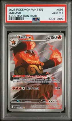 Pokemon White Flare EN #098 Emboar Illustration Rare PSA 10 - Image 1
