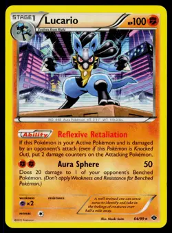 Lucario - Holo 64/99 Holo Rare Pokemon Next Destinies NM - Image 1