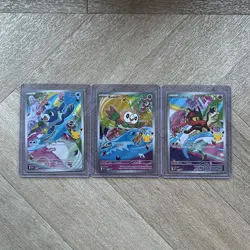 Pokemon TCG First Partner Illustration Collection Series 1 Gen 7 Starters Set - Image 1