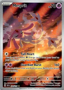 Pokemon TCG Mesprit - Illustration Rare SV08 Surging Sparks 204/191 NM (SKU 1-2) - Image 1
