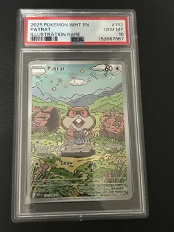 2025 POKEMON WHT EN-WHITE FLARE | ILLUSTRATION RARE #152 PATRAT PSA 10 - Image 2