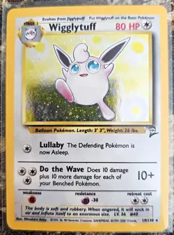Pokemon 2000 Base Set 2 Wigglytuff 19 Rare Holo LP - Image 1