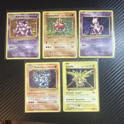 Pokemon XY Evolutions Lot – Mewtwo, Nidoking, Machamp, Zapdos + Hitmonchan - Image 1
