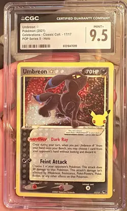 CGC Mint+ 9.5 - Umbreon Gold Star 17/17 - Celebrations English 25th Pokemon - Image 1