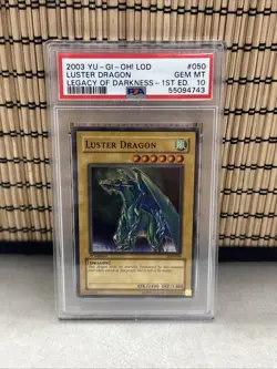 2003 Yu-Gi-Oh! Luster Dragon Legacy of Darkness 050 LOD 1st Edition PSA 10 - Image 1