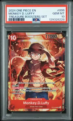 2024 ONE PIECE PROMOS 006 MONKEY D. LUFFY TREASURE BOOSTERS SET PSA 10 GEM MINT - Image 1