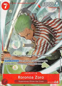 Roronoa Zoro Alternate Art Foil OP14-015 The Azure Sea's Seven One Piece - Image 1