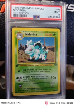 PSA 9 1st Edition Nidorina 40/64 Jungle 1999 Pokemon WOTC Mint - Image 1