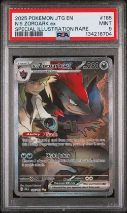 N's Zoroark EX 185/159 Pokemon TCG Sv09: Journey Together PSA 9 MINT - Image 1