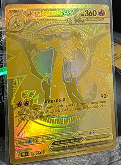 Pokemon Mega Evolution Phantasmal Flames Gold Mega Charizard X EX 130/094 - Image 1