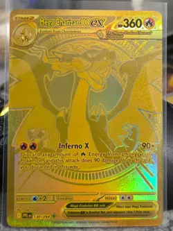 Pokemon Mega Evolution Phantasmal Flames Gold Mega Charizard X EX 130/094 - Image 2