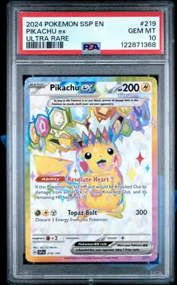 PSA 10 - Pikachu ex 219/191 SV Surging Sparks - Pokemon - Image 1