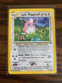 Light Wigglytuff 54/105 Neo Destiny (2002) - Pokemon TCG Regular Uncommon LP/NM - Image 1