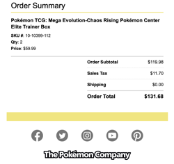 LOT OF 2 Presale Chaos Rising Pokemon Center ETB Elite Trainer Box Pokemon - Image 3
