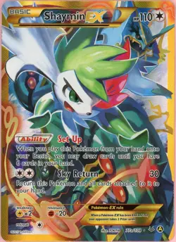 Pokemon Single: Shaymin EX 77a/108 Roaring Skies (2017) Alt Art Holo MP - Image 1