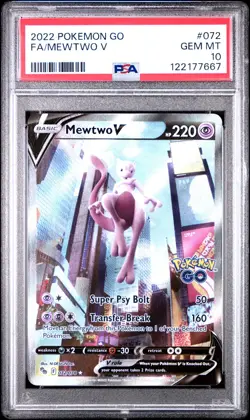 Mewtwo V #072 2022 Pokemon Go PSA 10 250001 - Image 1