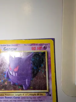 1999 Pokemon Fossil Gengar Holo 5/62 DOUBLE SWIRL Vintage Rare - HP/DMG - Image 4