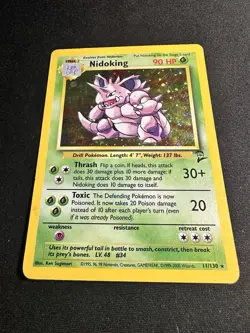 Pokemon TCG Base Set 2 Nidoking 11/130 Holo LP - Image 1