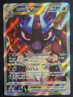 2023 POKEMON SWSH291 BLACK STAR PROMO FULL ART/LUCARIO VSTAR CROWN ZENITH , L.9 - Image 1