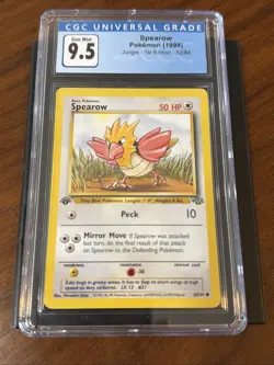 1999 Pokemon Jungle 1st Edition Spearow #62 CGC 9.5 GEM MINT - Image 1