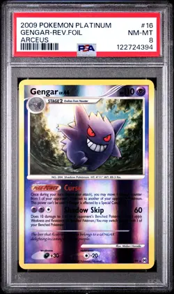 2009 POKEMON PLATINUM ARCEUS GENGAR #16 REVERSE FOIL PSA 8 NM #122724394 - Image 1
