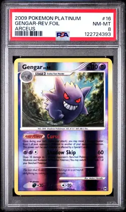 2009 POKEMON PLATINUM ARCEUS GENGAR #16 REVERSE FOIL PSA 8 NM #122724393 - Image 1