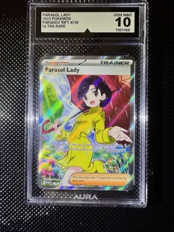 Pokemon Parasol Lady #238 Paradox Rift Full Art Aura Gem Mint 10 Trainer - Image 1