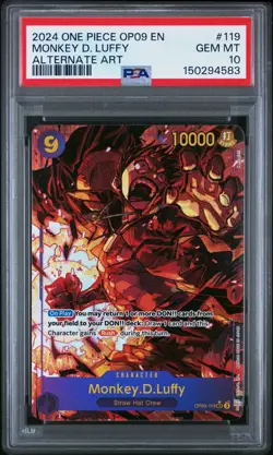 2024 ONE PIECE OP09-EMPERORS IN THE NEW WORLD #119 MONKEY D. LUFFY PSA 10 - Image 1