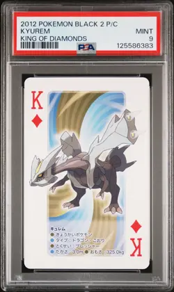 2012 POKEMON BLACK 2 PLAYING CARDS KING OF DIAMONDS KYUREM PSA 9 - Image 1