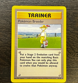 Pokemon TCG ENGLISH BASE SET UNLIMITED POKEMON BREEDER RARE Card 76/102 LP MP - Image 1