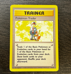 Pokemon TCG ENGLISH BASE SET UNLIMITED POKEMON TRADER RARE Card 77/102 LP MP - Image 1