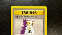 Pokemon TCG ENGLISH BASE SET UNLIMITED IMPOSTER OAK RARE Card 73/102 LP MP - Image 2