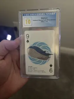 Rare Wailord King of Clubs Pokemon Sapphire Playing Cards Kyogre Back 2003 LP/NM - Image 1