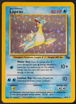 Pokemon - Lapras Holo - 10/62 - Fossil - Rare Card - NM - Image 2