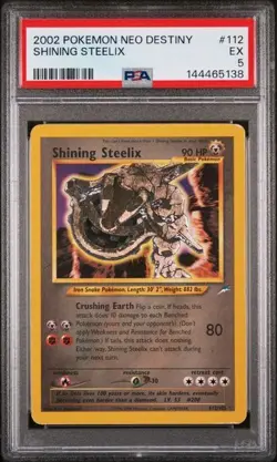 Shining Steelix 112/105 Neo Destiny Holo PSA 5 secret rare pokemon card - Image 1
