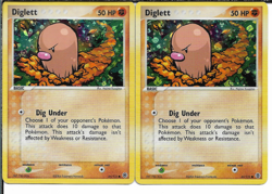 Pokemon FireRed & LeafGreen Diglett Reverse Holo #61/112 2 Card Lot NM - Image 1