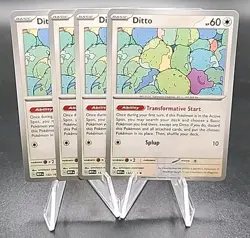 4x Ditto 132/165 Non-Holo Scarlet & Violet Pokemon 151 Exclusive Playset - Image 1