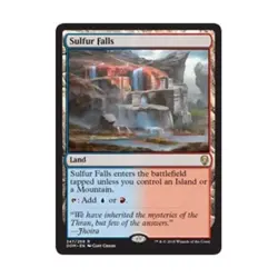 WOTC MtG Dominaria Sulfur Falls (R) (Foil) NM - Image 1