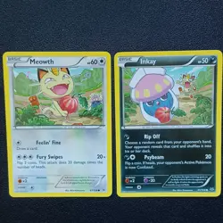 Meowth 67/108 + Inkay 41/108 Connecting Art Roaring Skies Pokemon - Image 1