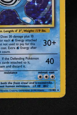 Poliwrath 13/102 MP Original 1999 Base Set Holo Pokemon TCG Unlimited - Image 4