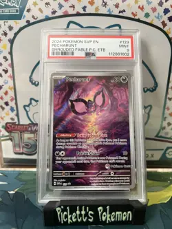 2024 POKEMON SVP SHROUDED FABLE PECHARUNT 129 POKEMON CENTER ETB PSA 9 - Image 1
