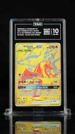 Pokemon Reshiram & Charizard GX Promo SM Black Star SM247 Full Art 2021 TAG 10 - Image 3