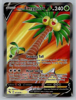 Alolan Exeggutor V (Full Art) Pokemon GO 071/078 NM - Image 1