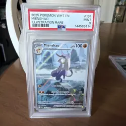 2025 POKEMON WHT EN-WHITE FLARE ILLUSTRATION RARE #134 MIENSHAO PSA 9 - Image 1