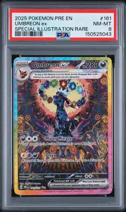 2025 POKEMON PRE EN-PRISMATIC EVOLUTIONS #161 UMBREON EX PSA 8 - Image 1