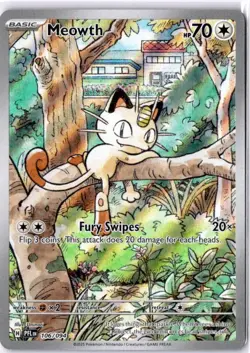 Pokemon TCG Meowth 106/094 Full Art Illustration Rare Holo Phantasmal Flame EN - Image 1