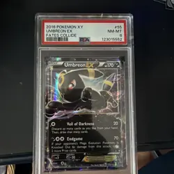 Pokemon Umbreon EX 55/124 Fates Collide Ultra Rare Holo PSA 8 2016 - Image 1